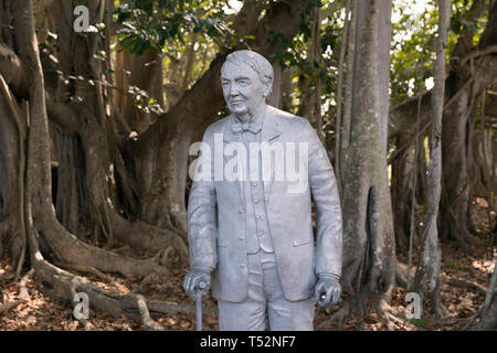 Statua di Thomas Edison, inventore americano, Museo Edison-Ford Foto Stock