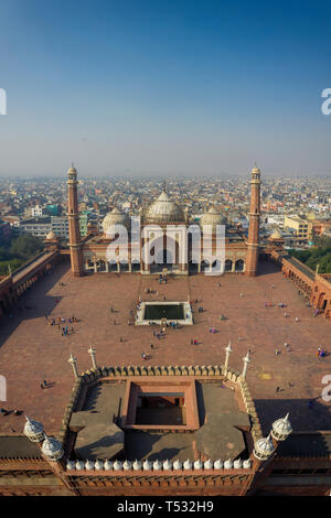 India, Nuova Delhi, Jama Masjid (Moschea del Venerdì) Foto Stock