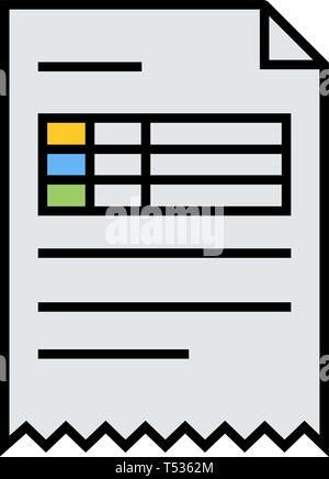 Linea fattura riempita icon Illustrazione Vettoriale