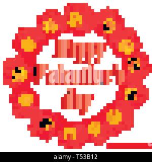 Felice giorno di san valentino biglietto di auguri. Tipografia design per cartoline e poster con cuori rossi. Modello di progetto per il giorno di San Valentino. Illustrazione Vettoriale