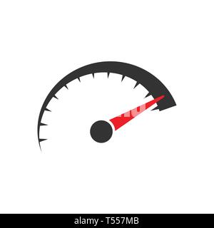 Livello del tachimetro segno icona in stile appartamento. Accelerare illustrazione vettoriale bianco su sfondo isolato. Il contagiri del movimento il concetto di business. Illustrazione Vettoriale