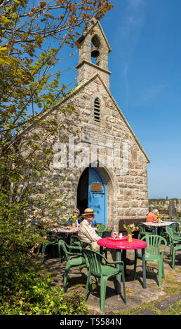 La piccola cappella in motivi di St.Uny chiesa Lelant nr St. Ives Cornwall Regno Unito Europa Foto Stock