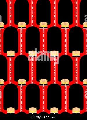 British guardsman pattern seamless. London Queens ornamento di guardia. Militare inglese in beefeater sfondo. Illustrazione Vettoriale