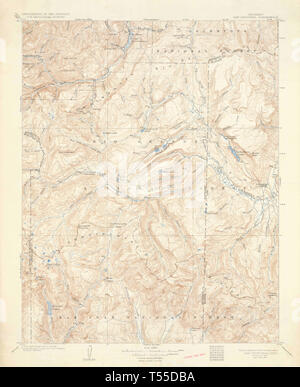 USGS TOPO Map Colorado CO San Cristobal 402426 1907 125000 Il restauro Foto Stock