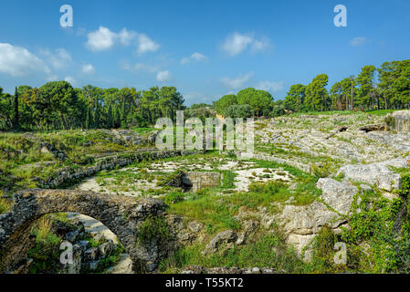 Anfiteatro romano, Siracusa, Sicilia, Italia Foto Stock