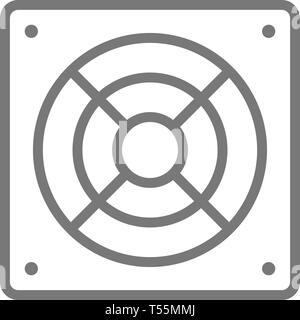 Ventola del computer icona linea. Illustrazione Vettoriale