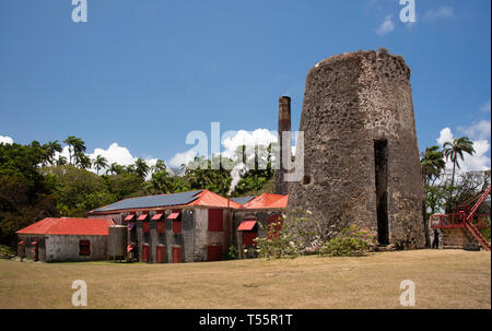 St Nicholas Abbey di canna da zucchero piantagione e una distilleria di rum in San Pietro, Barbados Foto Stock