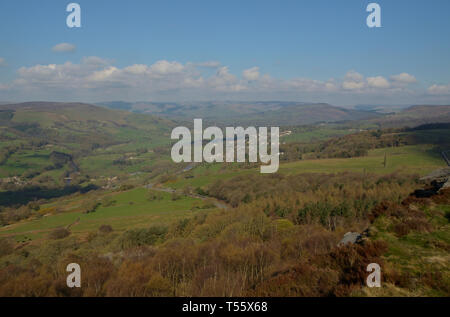 Vista della Valle di speranza nel Parco Nazionale di Peak District, vicino a Sheffield, Inghilterra Foto Stock