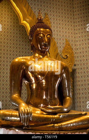 Thailandia, Bangkok, Thanon Charoen Krung, Wat Traimit, Golden Buddha Phra Phuttha Maha Suwana Patimakon Foto Stock