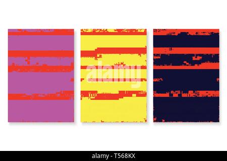 Poster Glitched cover set Illustrazione Vettoriale