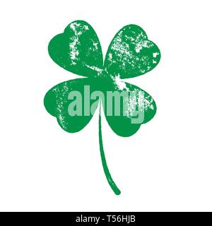 Quattro foglie Shamrock Illustrazione Vettoriale