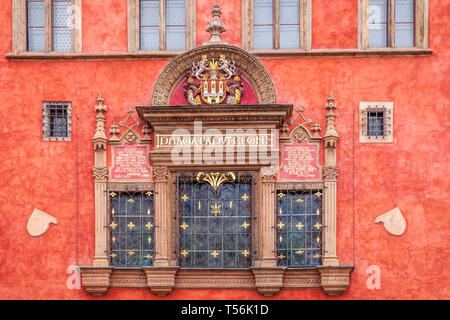 Facciata di edificio a Praga Foto Stock