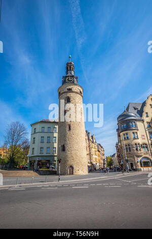 Torri di Halle Saale in Germania Foto Stock