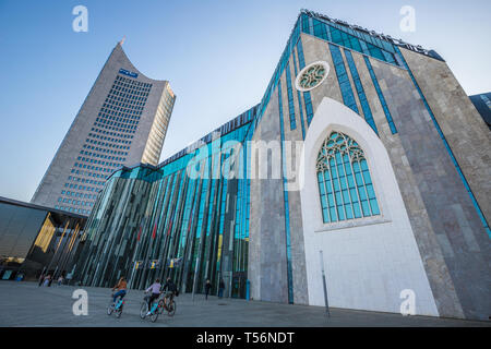 Edifici moderni in Leipzig Germania Foto Stock