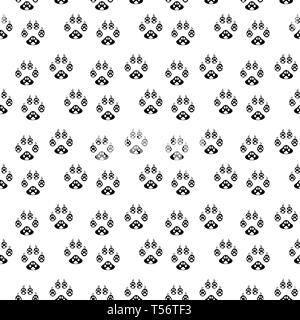 Zampa del cane la stampa senza interruzioni. Tracce di Cat Modello di tessili. Paw seamless pattern su sfondo bianco eps 10 Illustrazione Vettoriale