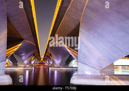 Foto astratte di linee a ponte di notte Foto Stock