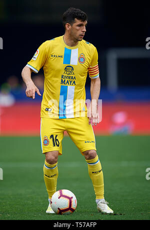 Valencia, Spagna. Xxi Mar, 2019. Calcio: Liga Santander 2018/19 : Javi Lopez dell Espanyol in azione durante la Primera Division spagnolo "Liga Santander (Espanola)' Match tra Levante UD 2-2 RCD Espanyol a Ciutat de Valencia stadium di Valencia, Spagna, 21 marzo 2019. Credito: Pablo Morano/ AFLO/Alamy Live News Foto Stock