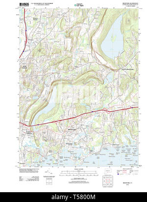 USGS TOPO Map Connecticut CT Branford 20120608 TM il restauro Foto Stock