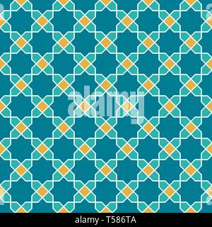 Seamless arabo geometrico ornamento colorato nello stile girih . Illustrazione Vettoriale