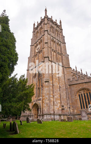 Torre di St James Church, Chipping Campden, Inghilterra Foto Stock