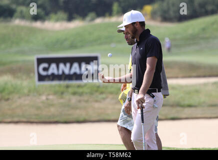 GUYANCOURT , FRANCIA, luglio 03, 2015 : Xavier Poncelet ( fra ) durante il terzo round dell'Open di Francia, European golf tour, luglio 03, 2015 presso il golf Foto Stock