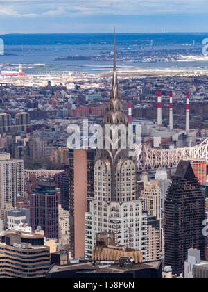 Vista dall'Empire State Building, Midtown Manhattan, a New York City, Stati Uniti d'America Foto Stock