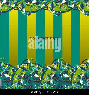 Decorativo lineare dettagliato ornamento trefoils in un cerchio. Linee belle crea intricati, forme fantasia, botanici dei motivi. Modello per lo sfondo Illustrazione Vettoriale