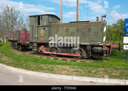 Rotherwas, Hereford, Regno Unito ex esercito locomotiva derivatore numero 220 è stato costruito da Andrew Barclay Ltd nel 1941 per il reparto di guerra durante il WW2 Foto Stock