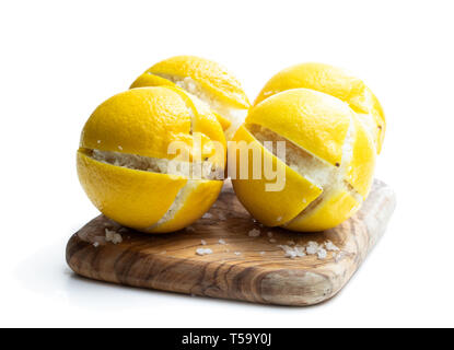 Marocchino salate Conserve di limoni isolato su bianco Foto Stock