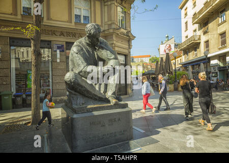 Nikola Tesla monumento a Zagabria in Croazia Foto Stock
