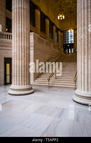 La Union Station grand hall presso il centro di Chicago Foto Stock