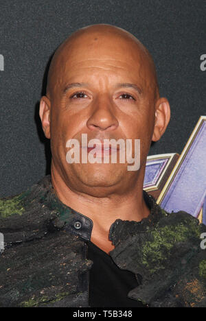 Los Angeles, Stati Uniti d'America. 22 apr 2019. Vin Diesel 04/22/2019 La premiere mondiale di Marvel Studios''vendicatori: Endgame" tenutasi presso il Los Angeles Convention Center di Los Angeles, CA Foto di Izumi Hasegawa / HollywoodNewsWire.co Credito: Hollywood News filo Inc./Alamy Live News Foto Stock