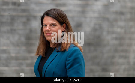 Londra, Regno Unito. 23 apr, 2019. Caroline Noakes, ministro dell'immigrazione, arriva in una riunione del gabinetto a 10 Downing Street, Londra Credito: Ian Davidson/Alamy Live News Foto Stock