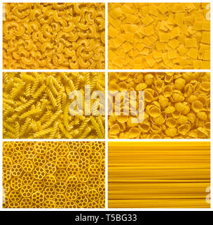 La pasta italiana La raccolta di sfondi Foto Stock