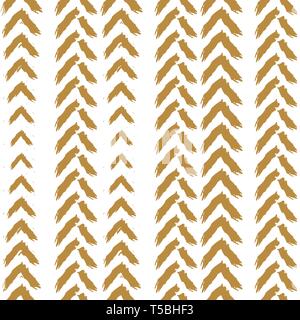 Giallo senape semplice pennellate frecce creative pattern seamless texture. Illustrazione Vettoriale