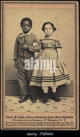 Isaac & Rosa, Slave i bambini da New Orleans, fotografia di Kimball, 477 Broadway, N.Y., William A. Gladstone raccolta di African American fotografie, 1863 Foto Stock