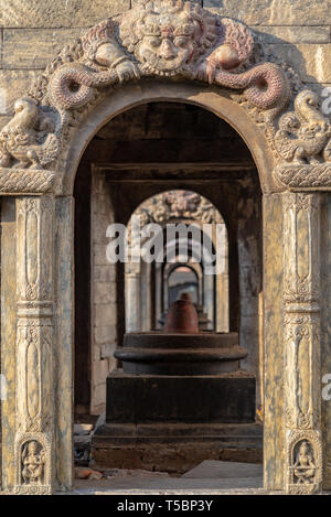 Uno dei numerosi Shiva lingam trovato presso il tempio di Pashupatinath complessa Foto Stock