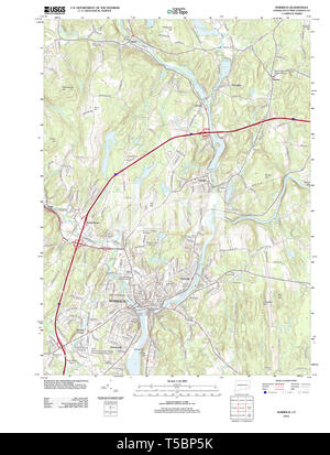 USGS TOPO Map Connecticut CT Norwich 20120608 TM il restauro Foto Stock