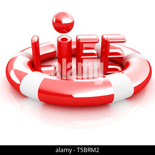 Concetto di life-saving.3d'illustrazione. Global Foto Stock
