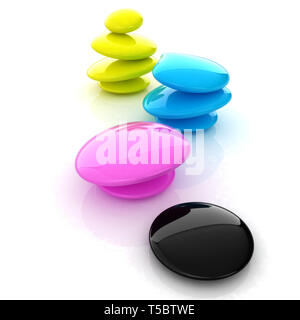 Colorfull spa pietre. Icone 3D Foto Stock