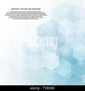 sfondo esagonale blu. stile poligonale. sfondo vettoriale astratto Foto Stock