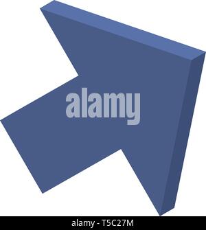 Icona a forma di freccia, stile isometrico Illustrazione Vettoriale