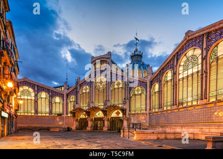 Mercado Central mercato coperto, Valencia, Comunidad Valenciana, Spagna Foto Stock