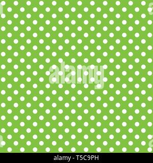 Un modello senza giunture è un grande punto bianco su verde lime dello sfondo. EPS file vettore adatto per il riempimento di qualsiasi forma. Illustrazione Vettoriale