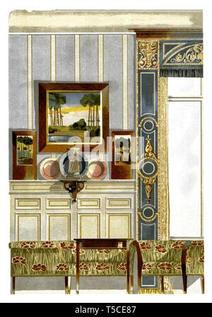 Decorazione di interni. Art Nouveau illustrazione vintage. Da moderni drappeggi 1900 Foto Stock