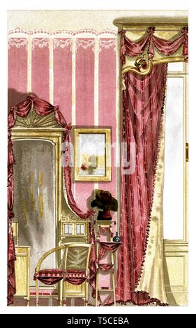 Decorazione di interni. Art Nouveau illustrazione vintage. Da moderni drappeggi 1900 Foto Stock