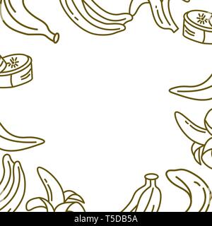 Banana telaio frutta vuota vettore modello Illustrazione Vettoriale