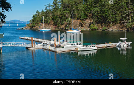 Canada, Brentwood Bay, Butchart Gardens, barche tour Foto Stock