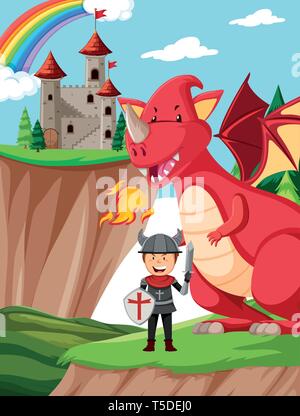 Una favola fantasy land illustrazione Illustrazione Vettoriale