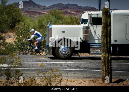 . Dag 3 av RAAM, Race Across America. Foto Stock